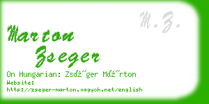 marton zseger business card